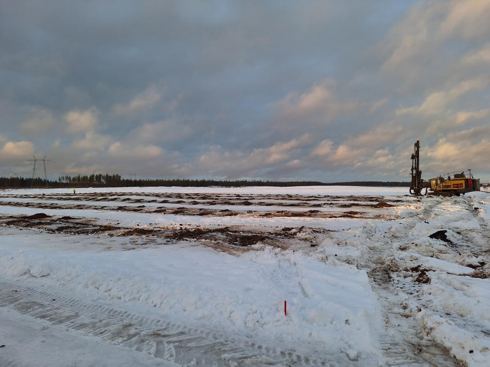 Solar farm foundation work